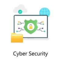 Flat gradient conceptual icon of cybersecurity vector