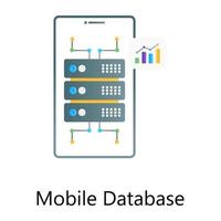 Conceptual gradient concept icon of mobile database vector