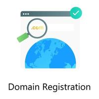 Conceptual icon of domain registration in gradient style vector