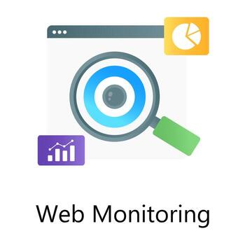 A trendy icon of web monitoring in gradient conceptual design vector