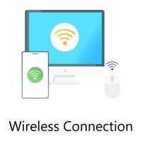 Devices with internet connection showing wireless connection in gradient concept icon vector