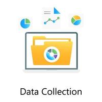 Business data collection in trendy flat gradient concept icon vector