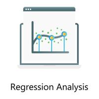 Dot plot chart inside web, regression analysis in flat gradient concept icon vector