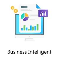 Flat gradient icon of business intelligence in editable style vector