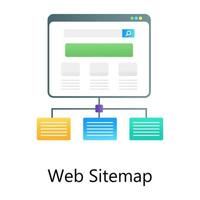 Web sitemap icon style, web flow diagram in gradient design vector