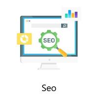 Search engine optimization icon in gradient editable conceptual design vector