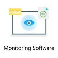 Eye inside system, monitoring software gradient concept icon vector