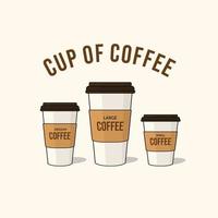 Cup of coffee in cartoon vector drawing