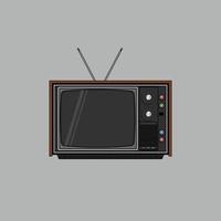 televisión retro en dibujo vectorial de dibujos animados vector