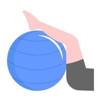 Pilates exercise flat editable vector showing ball