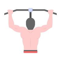 Weight lifting flat vector, bodybuilder holding dumbbells vector