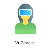 Editable vector style of vr goggles, flat gradient vector design