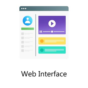 vector de gradiente plano de interfaz web, diseño de medios en línea