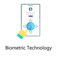 aplicación de seguridad inteligente, vector de gradiente plano de tecnología biométrica