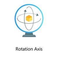 modelado 3d dentro del vector del eje de rotación del estilo de gradiente plano