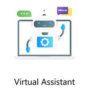 Artificial intelligence concept, chatbot or virtual assistant flat gradient vector