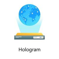 Flat gradient vector of hologram, concept of augmented reality