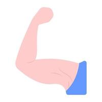 Flexing arm flat vector showing bodybuilder bicep