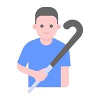 Baseball bat flat vector, sports man vector