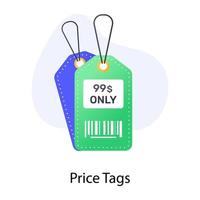 Flat vector design of sale tags, shopping labels