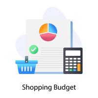 A shopping budget flat icon, editable design vector