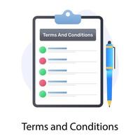 Terms and conditions flat icon design vector