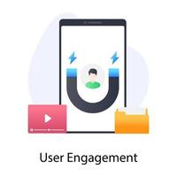 User engagement flat concept icon vector