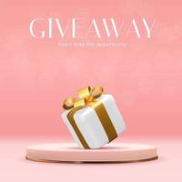 Pink Giveaway Time on background. Vector Illustration EPS10.