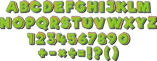 Font design for english alphabets and numbers vector