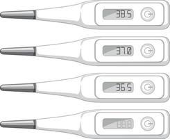 Set of different digital thermometer temperatures vector