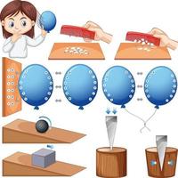 Science experiment with static electricity vector