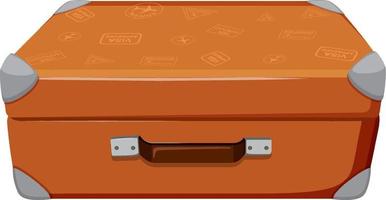 A vintage leather suitcase on white background vector