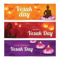 plantilla de banner de feliz día de vesak vector