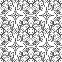 Black and White Mandala Seamless Pattern vector
