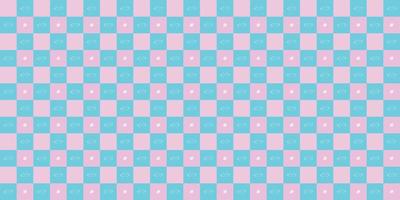 Plaid fabric textile cloth gingham tablecloth lovely pink blue color abstract background texture square wallpaper decoration pattern seamless vector illustration