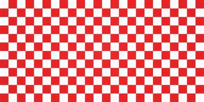 Plaid fabric textile fashion red and white colorful square chessboard block mosaic wallpaper abstract background pattern seamless vector illustration