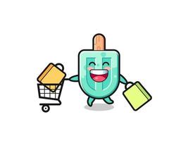 black Friday illustration with cute popsicles mascot vector