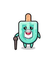 cute popsicles grandpa is holding a stick vector