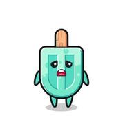 disappointed expression of the popsicles cartoon vector