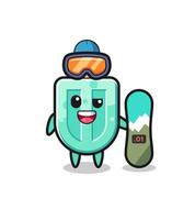 Illustration of popsicles character with snowboarding style vector