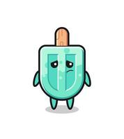 the lazy gesture of popsicles cartoon character vector