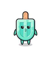 the bored expression of cute popsicles characters vector