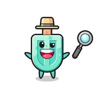 ilustración de la mascota de las paletas como detective que logra resolver un caso vector