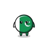 cute pakistan flag character with suspicious expression vector