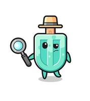 El personaje detective de paletas está analizando un caso. vector