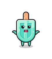 popsicles mascot character saying I do not know vector