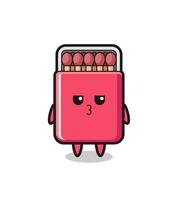 the bored expression of cute matches box characters vector