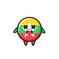 the dead myanmar flag mascot character vector