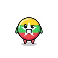 cute myanmar flag mascot with an optimistic face vector