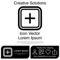 Plus Button Icon Vector EPS 10